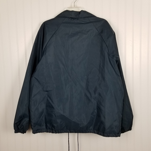 East Coast Aero Tech Snap Nylon Windbreaker Jacket  Vintage USA Blue Men's Large - Picture 6 of 10